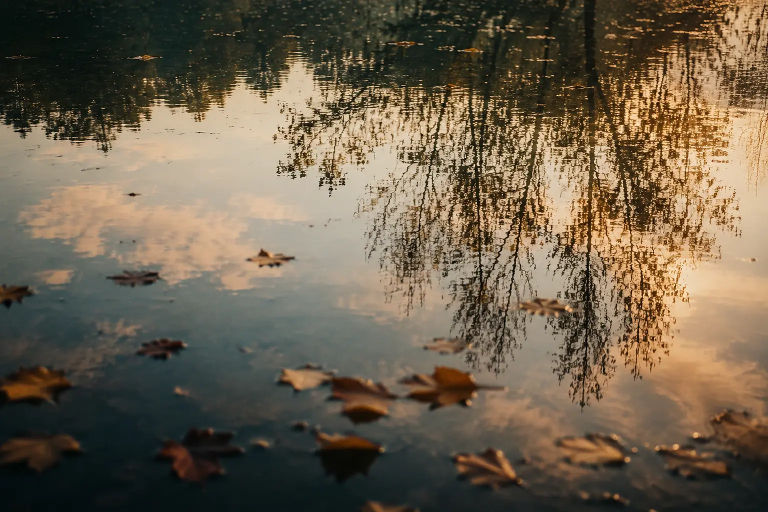 انعکاس روی سطح آب نمادی از خودشناسی و مشاهده درونی در روان‌درمانی